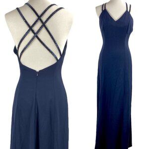 Vintage Reggio Dress Prom Evening Gown Criss Cross 90s Y2K Womens Size 4 New